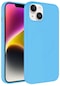 iPhone Uyumlu 14 Kılıf Magsafe Wireless Şarj Özellikli Pastel Renk Silikon Lopard Plas Kapak - Mavi Açık