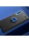 Kilifone - Samsung Uyumlu Galaxy A7 2018 - Kılıf Yüzüklü Auto Focus Ravel Karbon Silikon Kapak - Siyah-mavi