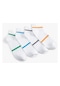 Koton 4'lü Patik Çorap Seti Şerit Detaylı Dokulu Beyaz 4wam80148aa 4WAM80148AA000
