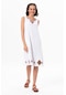 Kolsuz Şile Bezi Lilyum Nakışlı Kısa Yazlık Otantik Elbise Beyaz Byz-beyaz