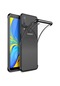 Kilifone - Samsung Uyumlu Galaxy A7 2018 - Kılıf Dört Köşesi Renkli Arkası Şefaf Lazer Silikon Kapak - Siyah