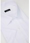 Büyük Beden Kısa Kol Kravatlık Armürlü Tek Cep Düz Beyaz Erkek Gömlek-30412-beyaz