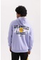 Defacto DeFactoFit NBA Los Angeles Lakers Oversize Fit Kapüşonlu Kalın Kumaş Sweatshirt U9867AZ23AUPR318