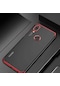 Tecno - Huawei P Smart 2019 Pot-lx1 - Kılıf Dört Köşesi Renkli Arkası Şefaf Lazer Silikon Kapak - Kırmızı