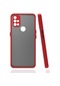 Mutcase - One Plus Uyumlu Nord N10 5g - Kılıf Arkası Buzlu Renkli Düğmeli Hux Kapak - Kırmızı