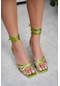Spark Yeşil Bilek Bağlı Kadın Topuklu Sandalet