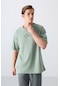 Tommy Life Açık Yeşil Pamuklu Kalın Yumuşak Dokulu Oversize Fit Baskılı Erkek T-shirt - 88325 CAMEL