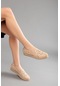 Düz Taban Nakış İşlemeli Vizon Kadın Günlük Ayakkabı-2365-vizon