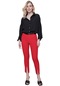 Kadın Kırmızı Kemerli Paça Yırtmaçlı Pantolon-20934-kırmızı