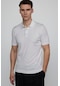 Tudors Erkek Polo Yaka Slim Fit Örme Triko Pamuklu Beyaz Tişört-27312-Beyaz