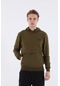 Maraton Sportswear Oversize Erkek Kapşonlu Uzun Kol Basic Zeytin Sweatshirt 20562-zeytin Zeytin Yeşili