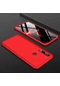 Kilifone - Xiaomi Uyumlu Redmi Note 8 - Kılıf 3 Parçalı Parmak İzi Yapmayan Sert Ays Kapak - Kırmızı