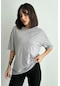 Kadın Oversize T-shirt Gri