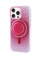 Kilifone - İphone Uyumlu İphone 15 Pro Max - Kılıf Magsafe Şarj Özellikli Tak-çıkar Pop Soketli Tik-tok Kapak - Pembe Koyu