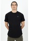 Maraton Sportswear Comfort Erkek Bisiklet Yaka Kısa Kol Basic Siyah-Siyah T-Shirt 21614-Siyah-Siyah