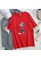 Kırmızı Twınflames Kadın Büyük Boy Pamuk Tees Kawaii Elbise Yaz Yeni Alfabe Kız Baskılı T Shirt Yumuşak Rahat Kadın Jumper Üst Kırmızı