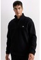DeFacto Relax Fit Dik Yaka Fermuarlı Polar Sweatshirt D2348AX24AUBK81