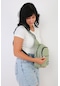 Soobepark 3 Bölmeli Kadın Kanvas Kumaş Çapraz Askılı Bodybag Bel Ve Omuz Çantası Mint Yeşili