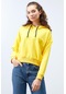 Tommy Life Sarı Uzun Kol Rahat Form Kapüşonlu Kadın Sweatshirt - 97115 Sarı
