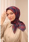 Silk Home Soft Eşarp 73074-41 Lacivert, Bordo, Parlak Turuncu, Kahverengi