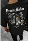 Unisex Dream Maker Baskılı Tasarım Tshirt Siyah