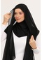 Hazır Lüks Pratik Hijablı Şifon Şal Siyah
