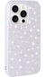 Mutcase - İphone Uyumlu İphone 15 Pro - Kılıf Parlak Taşlı Tasarımlı Silikon Pırlanta Kapak - Beyaz