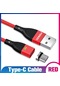 Kırmızı Fonken Manyetik Kablo Tip C Kablo Mikro Usb Hızlı Şarj Kablosu Mıknatıs Hızlı Şarj Veri Kablosu, Kablo Uzunluğu: 2m, Seçenekler: Type-c Cable+plug