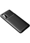 Mutcase - Samsung Uyumlu Galaxy A02s - Kılıf Auto Focus Negro Karbon Silikon Kapak - Siyah