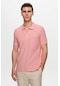 Ds Damat Regular Fit Pembe Pike Dokulu %100 Pamuk Kıvrılmaz Polo Yaka Nakışlı T-Shirt 4HC14ORT51000 Pembe