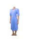 İkkb Kadın Yaz Büyük Beden Moda Elbise Açık Mavi