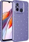 Ekılıf - Xiaomi Redmi 12c Uyumlu Kılıf Kamera Korumalı Simli Lüks Koton Kapak - Mor