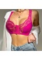 Mor Büyük Boy Kadın Fransız Tarzı Sütyen Toplanan Push Up İç Giyim Üst Kablosuz Ön Toka Ince Nefes Sütyen Dantel Lingerie Mor