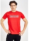 Maraton Sportswear Regular Erkek Bisiklet Yaka Kısa Kol Basic Kırmızı T-Shirt 18815-Kırmızı