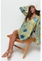 Pareo Plaj Elbisesi 22329 Sarı/turkuaz - İlkbahar - Yaz