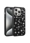 Mutcase - İphone Uyumlu İphone 15 Pro Max - Kılıf Parlak Parıltılı Taşlı Şık Linea Kapak - Siyah