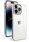 iPhone Uyumlu 14 Pro Sert,renkli Transparan Arkası Şeffaf Kenarları Kılıf Sun - Gümüş