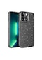 Ekılıf - İphone Uyumlu 13 Pro Max Uyumlu - Kılıf Kamera Korumalı Simli Lüks Koton Kapak - Gri