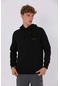 Maraton Sportswear Regular Erkek Kapşonlu Uzun Kol Basic Siyah Sweatshirt 20613-siyah