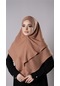 Yavruağzı Pratik Hazır Geçmeli Tesettür Eşarp Pamuk Caz Kumaş Çift Katlı Çapraz Hijab 2304 35