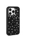 Mutcase - İphone Uyumlu İphone 15 Pro Max - Kılıf Parlak Taşlı Tasarımlı Silikon Pırlanta Kapak - Siyah