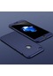 Noktaks - İphone Uyumlu İphone 8 - Kılıf 3 Parçalı Parmak İzi Yapmayan Sert Ays Kapak - Mavi