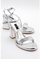 Luvishoes Posse Gümüş Metalik Kadın Topuklu Ayakkabı