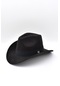 Kadın Süet Western Kovboy Şapkası - Siyah - Standart
