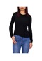 Kadın Düz Renk Vücuda Oturan Uzun Kollu Sweatshirt Bgl-st04209 Siyah