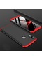 Kilifone - Xiaomi Uyumlu Mi A2 Lite - Kılıf 3 Parçalı Parmak İzi Yapmayan Sert Ays Kapak - Siyah-kırmızı