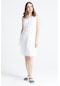 Kolsuz Şile Bezi Nazar Düğme Detaylı Kısa Yazlık Elbise Beyaz Byz-beyaz