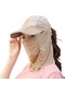 Güneş Koruma Şapkası Kadın Yaz Güneş Şapkası Dış Mekan Böceklere Karşı Dayanıklı Peçe-haki