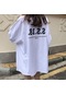 Beyaz Harajuku Tarzı Büyük Boy T-shirt Kadın Baskı Yedi Nokta Kollu Gevşek Yuvarlak Boyun Sokak Artı Boyutu Üst Beyaz