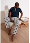 Buratti Erkek Pijama Takımı 60961007 Lacivert-beyaz